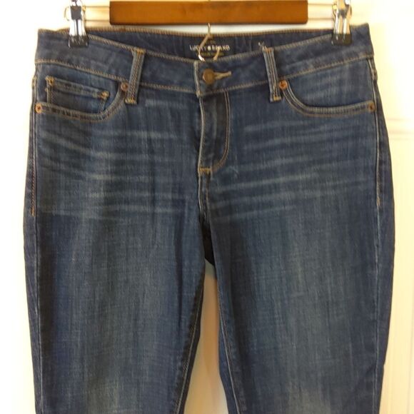 Lucky Brand Lolita skinny dark denim five pocket mildly distressed jeans - Picture 1 of 12